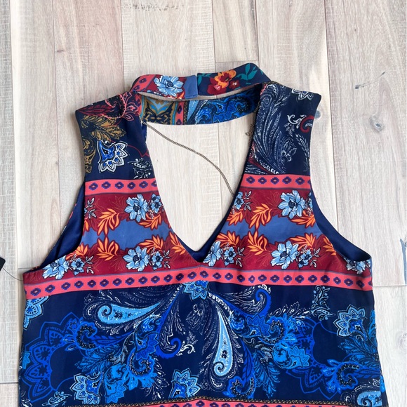 * A.Byer Trapeze Choker Neckline Dress w/ Necklace size Medium - Picture 8 of 11